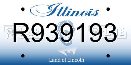 R939193 Illinois License Plate