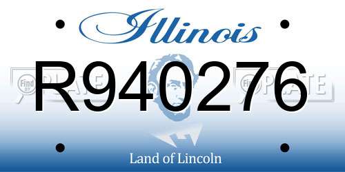 R940276 Illinois License Plate