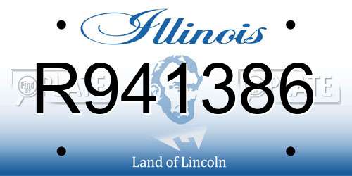 R941386 Illinois License Plate