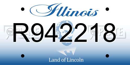 R942218 Illinois License Plate