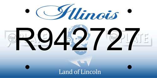 R942727 Illinois License Plate