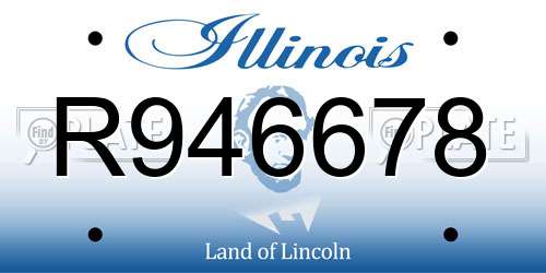 R946678 Illinois License Plate