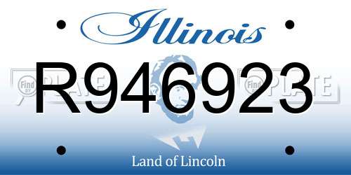 R946923 Illinois License Plate