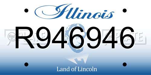 R946946 Illinois License Plate