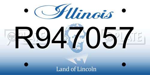 R947057 Illinois License Plate