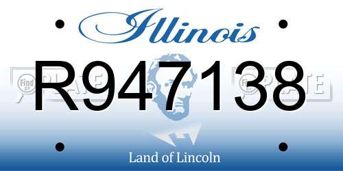 R947138 Illinois License Plate