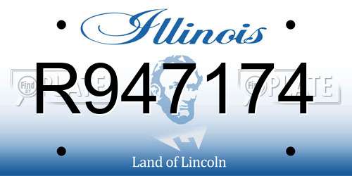 R947174 Illinois License Plate