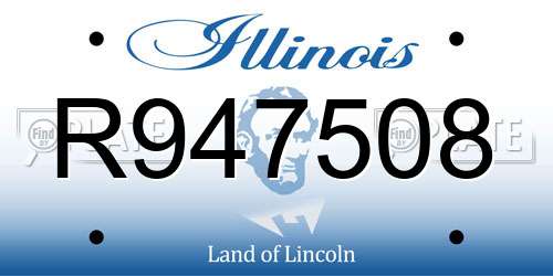R947508 Illinois License Plate