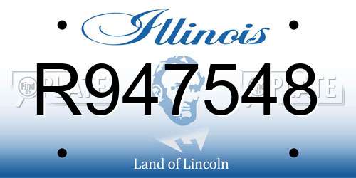 R947548 Illinois License Plate