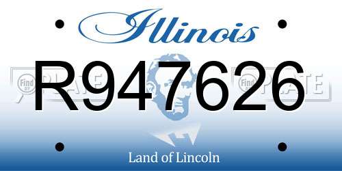 R947626 Illinois License Plate