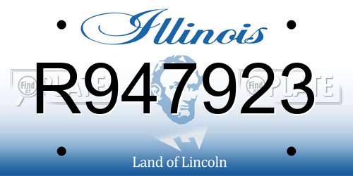 R947923 Illinois License Plate