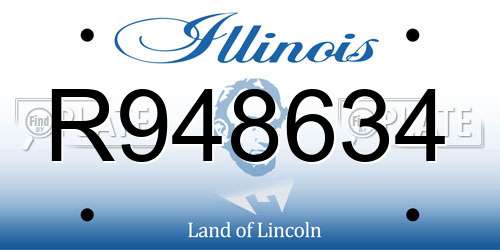 R948634 Illinois License Plate