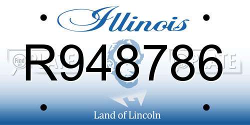 R948786 Illinois License Plate