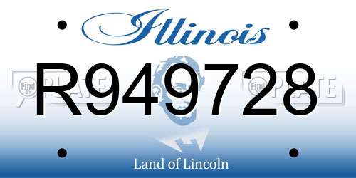 R949728 Illinois License Plate