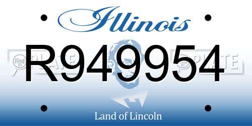 R949954 Illinois License Plate