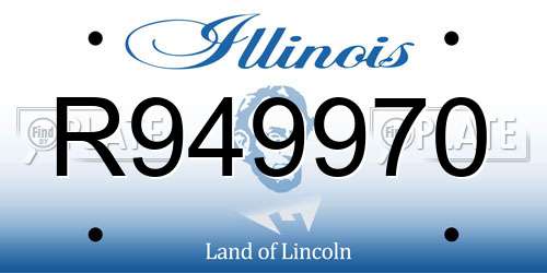 R949970 Illinois License Plate