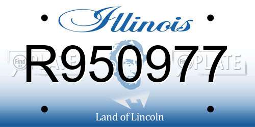 R950977 Illinois License Plate