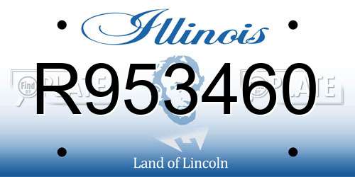 R953460 Illinois License Plate