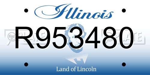 R953480 Illinois License Plate
