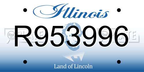 R953996 Illinois License Plate