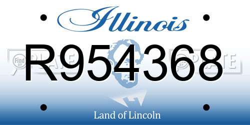 R954368 Illinois License Plate