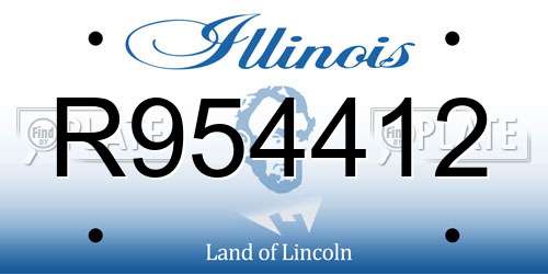 R954412 Illinois License Plate