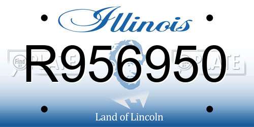 R956950 Illinois License Plate