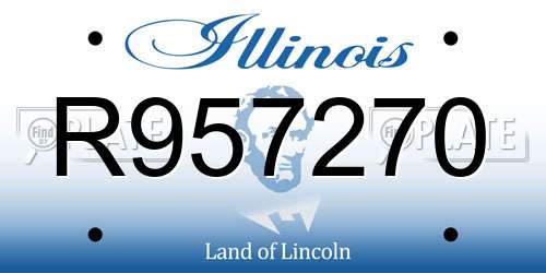 R957270 Illinois License Plate