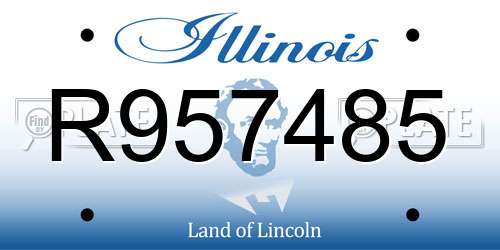 R957485 Illinois License Plate