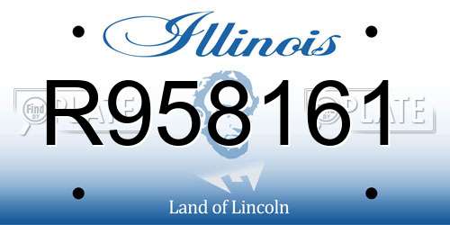 R958161 Illinois License Plate