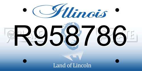 R958786 Illinois License Plate