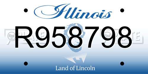 R958798 Illinois License Plate