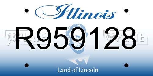 R959128 Illinois License Plate