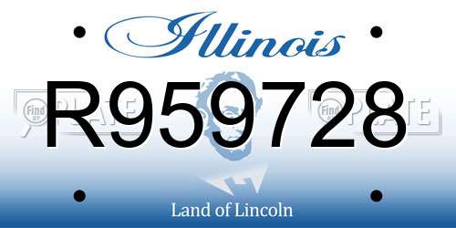 R959728 Illinois License Plate