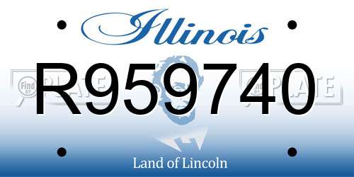 R959740 Illinois License Plate