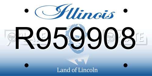 R959908 Illinois License Plate