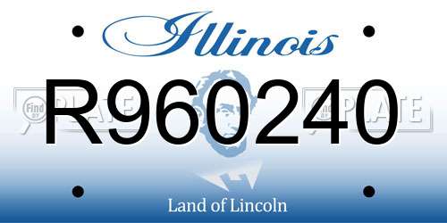 R960240 Illinois License Plate