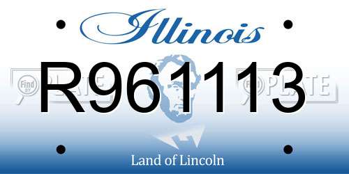 R961113 Illinois License Plate