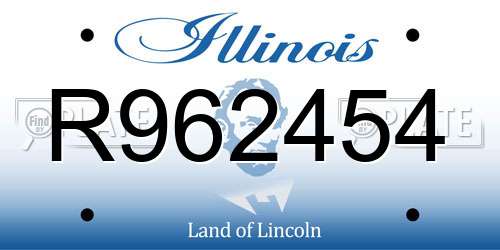 R962454 Illinois License Plate