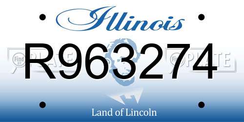 R963274 Illinois License Plate