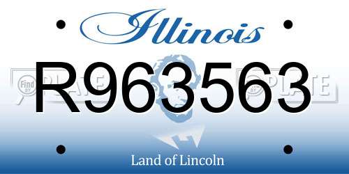 R963563 Illinois License Plate