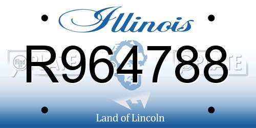 R964788 Illinois License Plate
