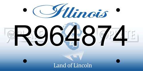 R964874 Illinois License Plate