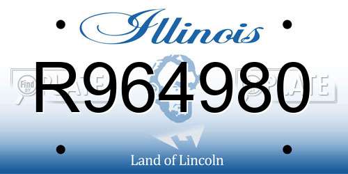 R964980 Illinois License Plate