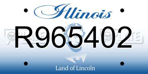 R965402 Illinois License Plate
