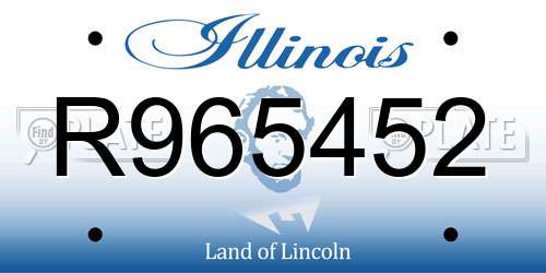 R965452 Illinois License Plate