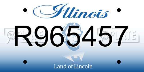 R965457 Illinois License Plate