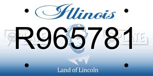 R965781 Illinois License Plate