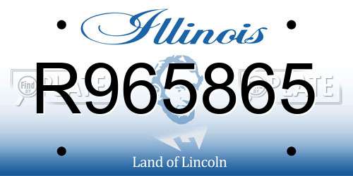 R965865 Illinois License Plate