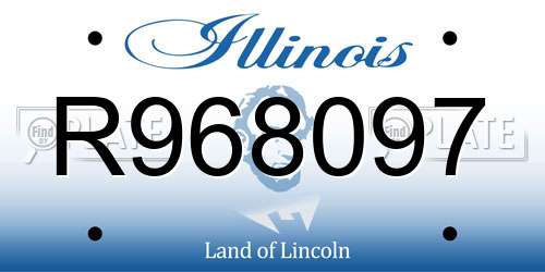 R968097 Illinois License Plate